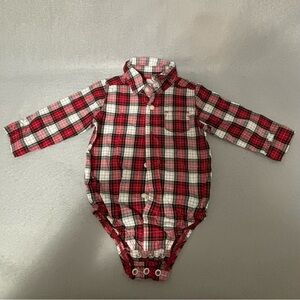 Carter's Red and White Plaid Baby Onesie